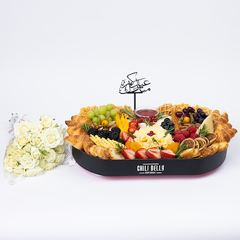 Floral Waffle & Cheese Tray 