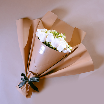 White Heart Bouquet