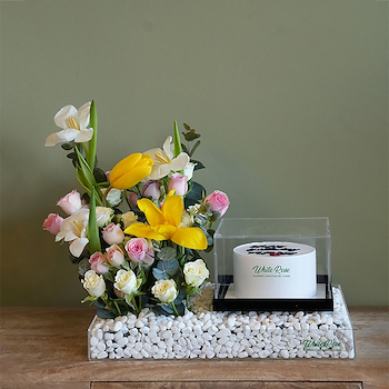Tulips & Vanilla Cake Tray