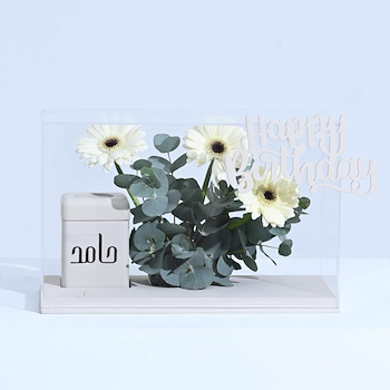 White Mubkhar Tray