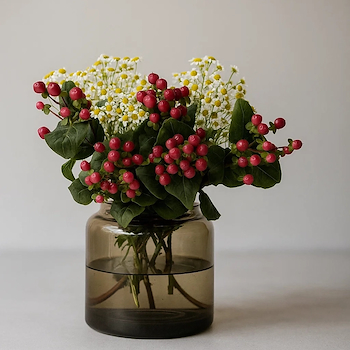 Festive Red & White Vase