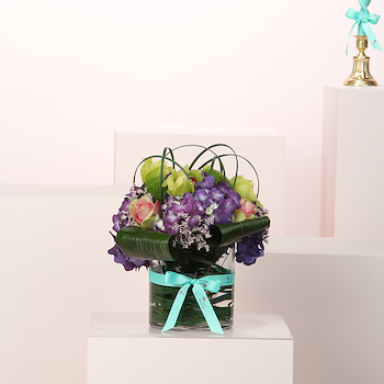 Purple Hydrangea Vase