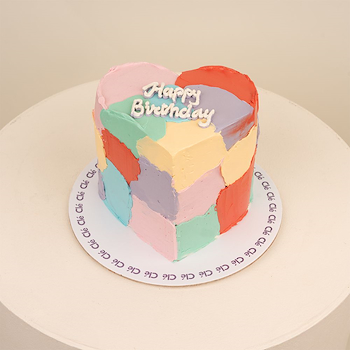 Colorful Heart Cake