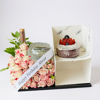 Fish Vase & Flowers