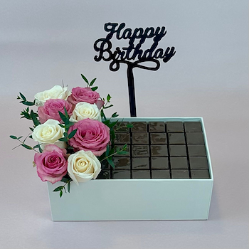 Chocolate Tray & Blooms 14