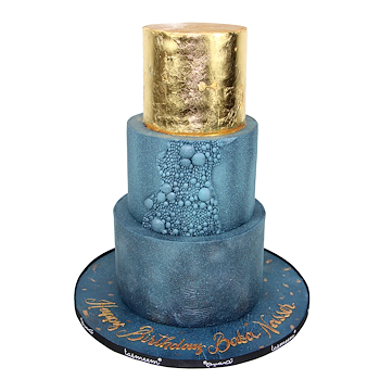 باللون الأزرق والذهبي