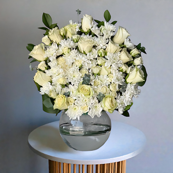 White Rose Vase
