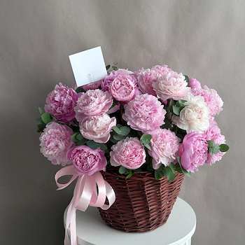 Blush Peony Elegance Basket