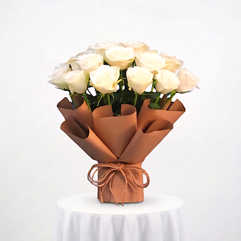 باقة جوري ابيض