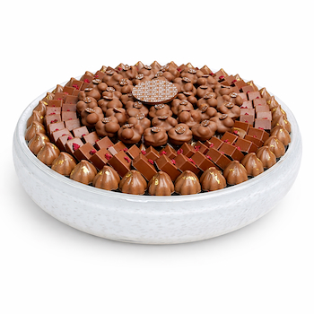 White Round Chocolate Tray