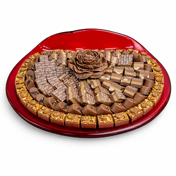Elegant Red Chocolate Tray