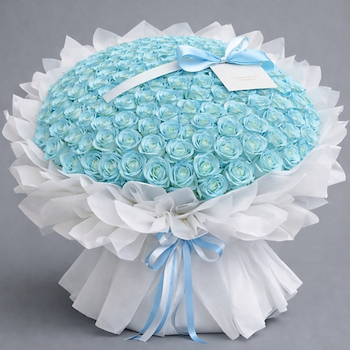 باقة جوري زرقاء فاخرة