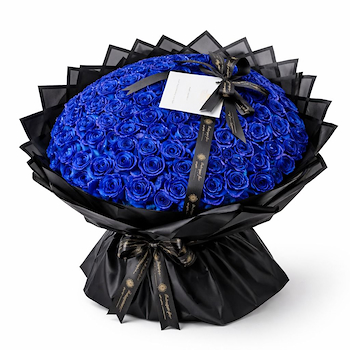 باقة زهور زرقاء ملكية