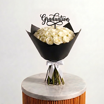 White Graduation Bouquet