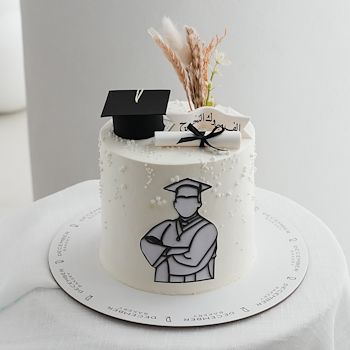 Boy White Success Cake