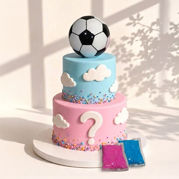 Soccer Gender Reveal Cake