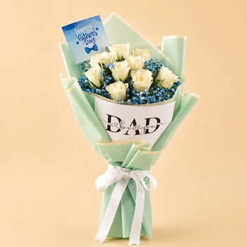 Father's Elegant White Rose 