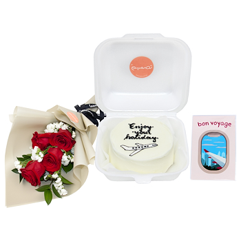 Bon Voyage Cake & Roses