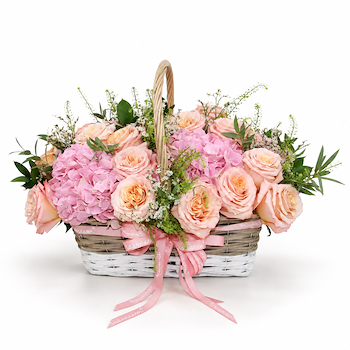 Rose Hydrangea Charm Basket