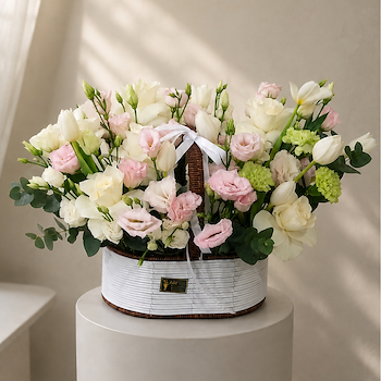 Blush Tulip Basket