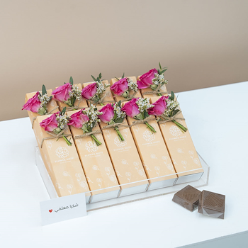 Teacher Rose Chocolate Tray