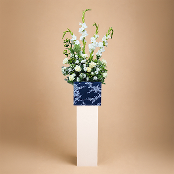 Seasonal White Floral Stand