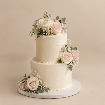 Floral Whisper Wedding Cake