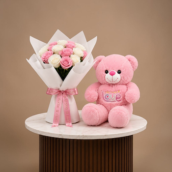 Blush Rose & Teddy